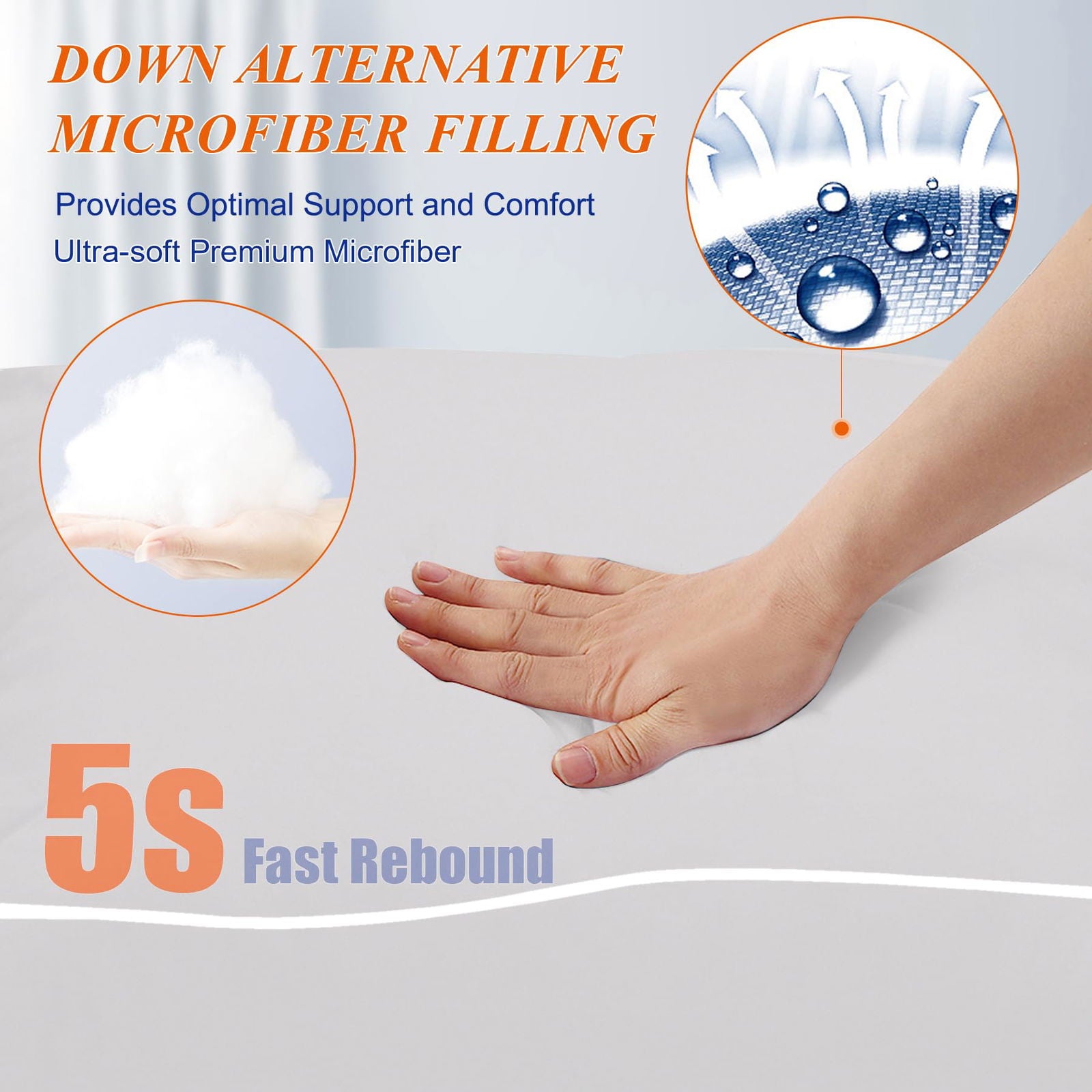 MZOIMZO Bed Pillows for Sleeping- Standard Size, Set of 2, Cooling Hotel Quality with Premium Soft Down Alternative Fill for Back, Stomach or Side Sleepers, 43x66CM - Grand Goldman