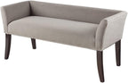 Madison Park Welburn Bedroom Solid Wood Polyester Fabric Seating Modern Style, 49.5"W x 19.25"D x 23"H, Grey - Grand Goldman