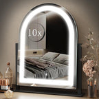 Makeup Vanity Mirror with Lights 15.2" Large LED Lighted Mirror, Hollywood Make Up Mirror with Lighting for Bedroom Tabletop, Smart Touch,Detachable 10X Magnification 360° Rotation, (White) - Grand Goldman