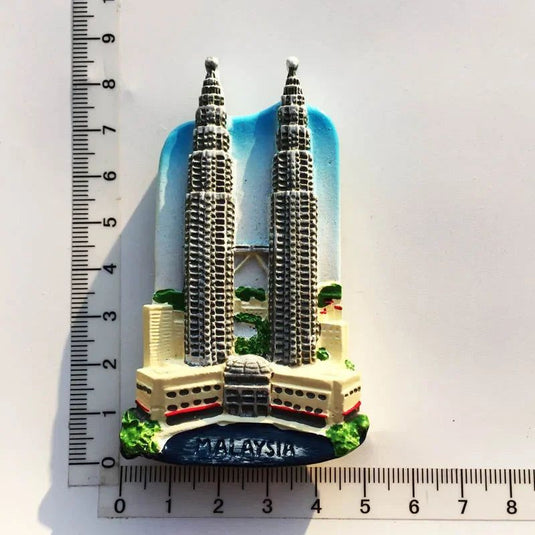 Malaysian Lumpur Fridge Magnet Souvenirs for The House Decoration Landmark Twin Towers Sabah Borneo 3d Refrigerator Stickers - Grand Goldman