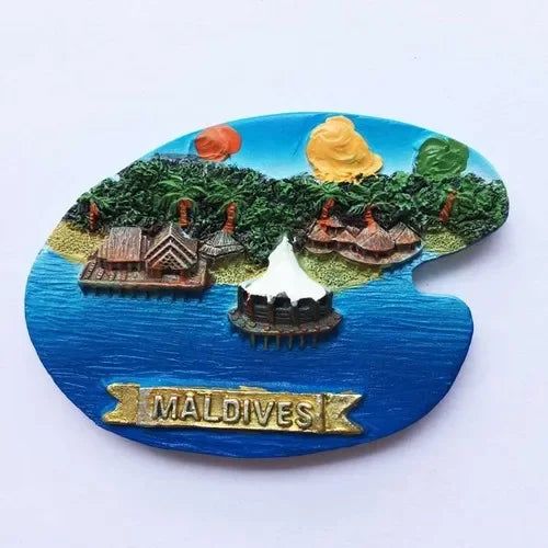 Maldives fridge magnets tourist souvenir 3D resin Magnetic Refrigerator Stickers  Hand Gifts home decor travel gifts idea - Grand Goldman