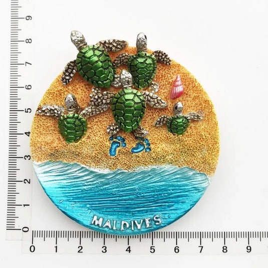 Maldives Tourism Souvenir Fridge Magnets Cute Turtle Crafts Resin Magnetic Refrigerator Magnets Collection Gifts for Family - Grand Goldman