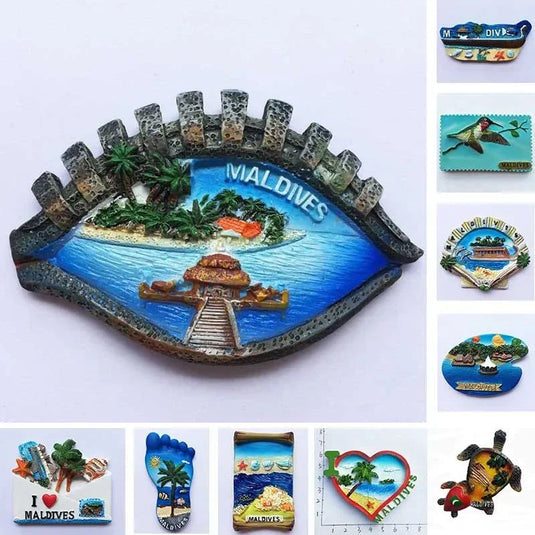 Maldives fridge magnets tourist souvenir 3D resin Magnetic Refrigerator Stickers  Hand Gifts home decor travel gifts idea - Grand Goldman