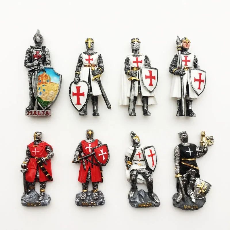 Malta Fridge Magnets Spain Scotland Warrior Portrait Magnet for Refrigerators 3d Resin Brugge Samurai Gift Ideas Decor Souvenir - Grand Goldman