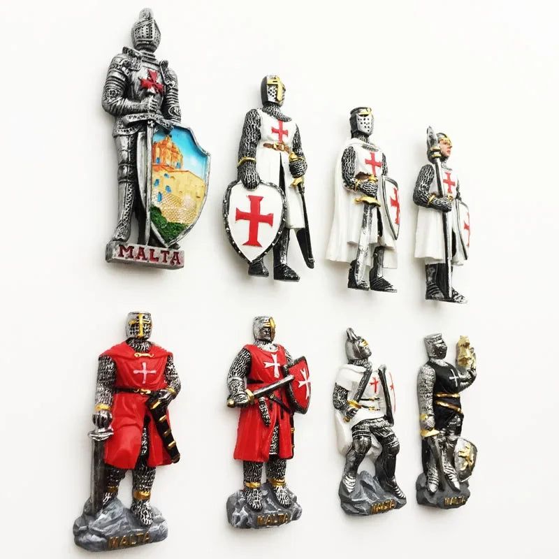 Malta Fridge Magnets Spain Scotland Warrior Portrait Magnet for Refrigerators 3d Resin Brugge Samurai Gift Ideas Decor Souvenir - Grand Goldman