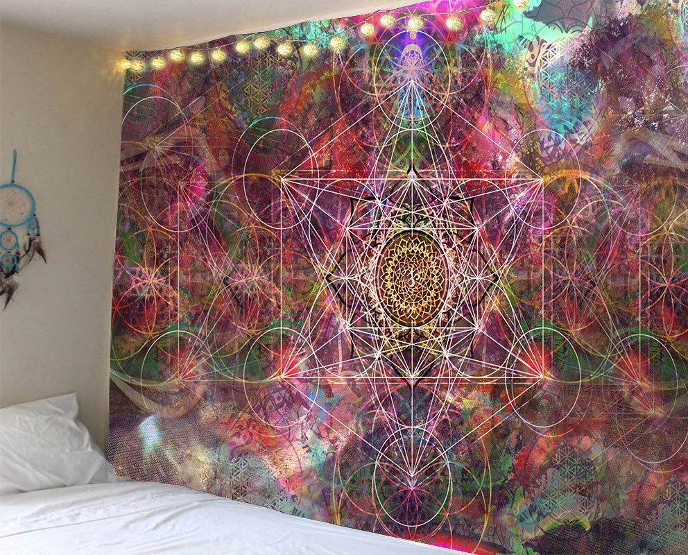 Mandala Series Printed Home Tapestry Wall Hanging Beach Towel Sitting Blanket - Grand Goldman