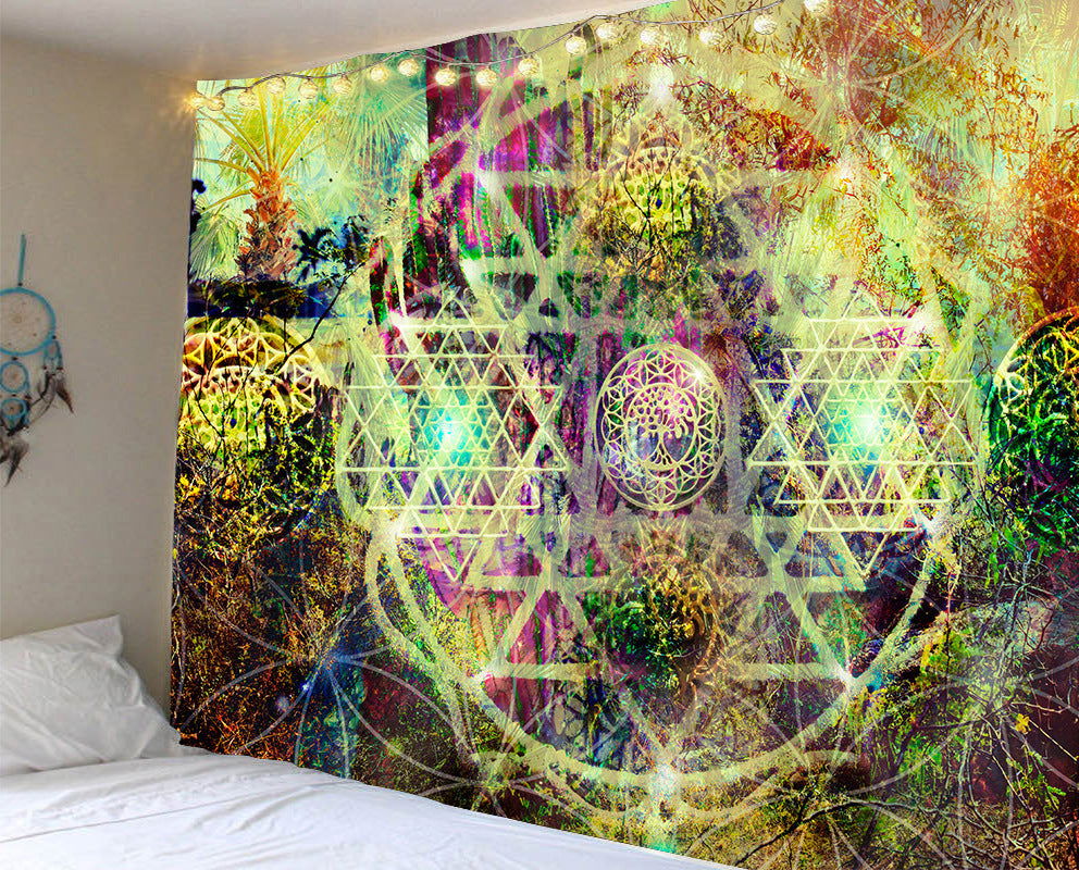 Mandala Series Printed Home Tapestry Wall Hanging Beach Towel Sitting Blanket - Grand Goldman