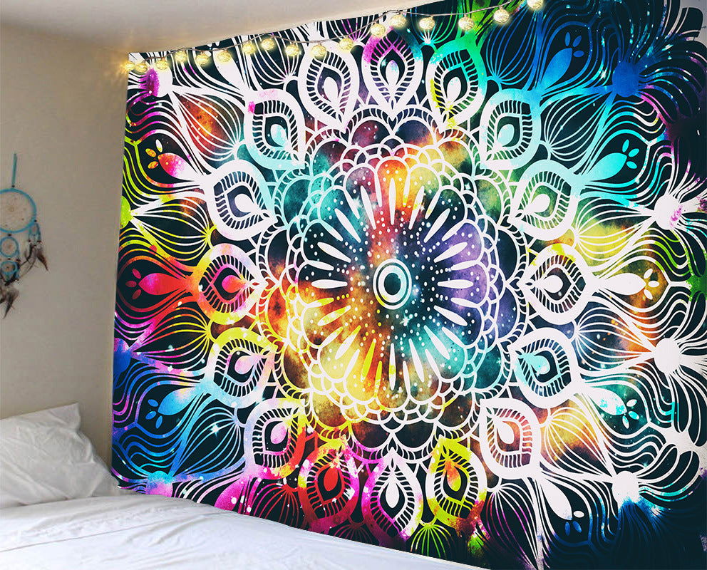 Mandala Series Printed Home Tapestry Wall Hanging Beach Towel Sitting Blanket - Grand Goldman