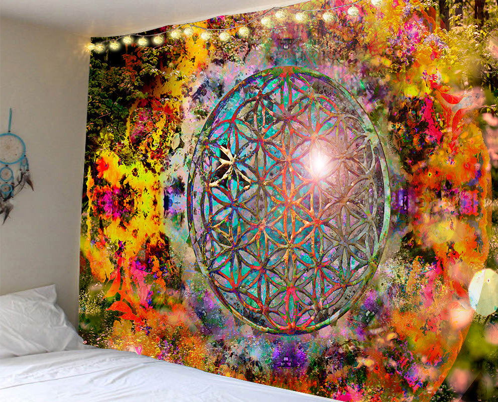 Mandala Series Printed Home Tapestry Wall Hanging Beach Towel Sitting Blanket - Grand Goldman