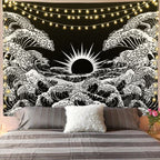 Mandala Tapestry for Home Decor White Black Sun And Moon Tapestry Wall Hanging Gossip Tapestries Bedroom Wall Covering - Grand Goldman