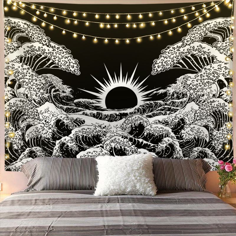 Mandala Tapestry for Home Decor White Black Sun And Moon Tapestry Wall Hanging Gossip Tapestries Bedroom Wall Covering - Grand Goldman