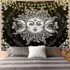 Mandala Tapestry for Home Decor White Black Sun And Moon Tapestry Wall Hanging Gossip Tapestries Bedroom Wall Covering - Grand Goldman