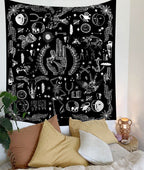 Mandala Tapestry for Home Decor White Black Sun And Moon Tapestry Wall Hanging Gossip Tapestries Bedroom Wall Covering - Grand Goldman