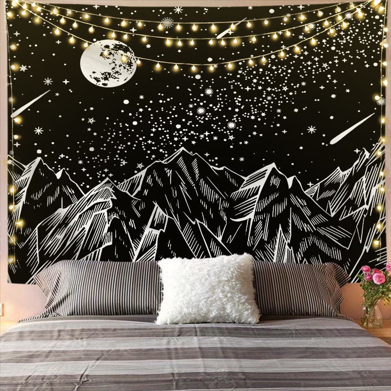 Mandala Tapestry for Home Decor White Black Sun And Moon Tapestry Wall Hanging Gossip Tapestries Bedroom Wall Covering - Grand Goldman