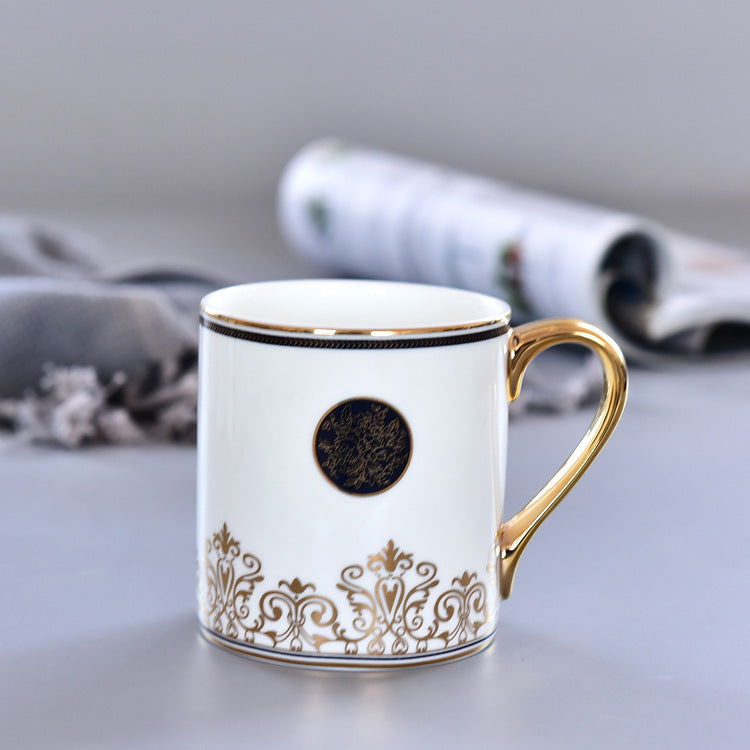 Manufacturer wholesale Nordic Simple Bone China Mug ceramic Large capacity Water Cup European Coffee Cup With Spoon - Grand Goldman