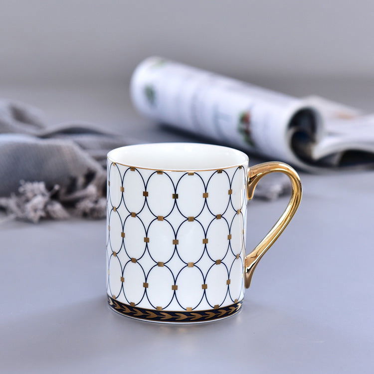 Manufacturer wholesale Nordic Simple Bone China Mug ceramic Large capacity Water Cup European Coffee Cup With Spoon - Grand Goldman