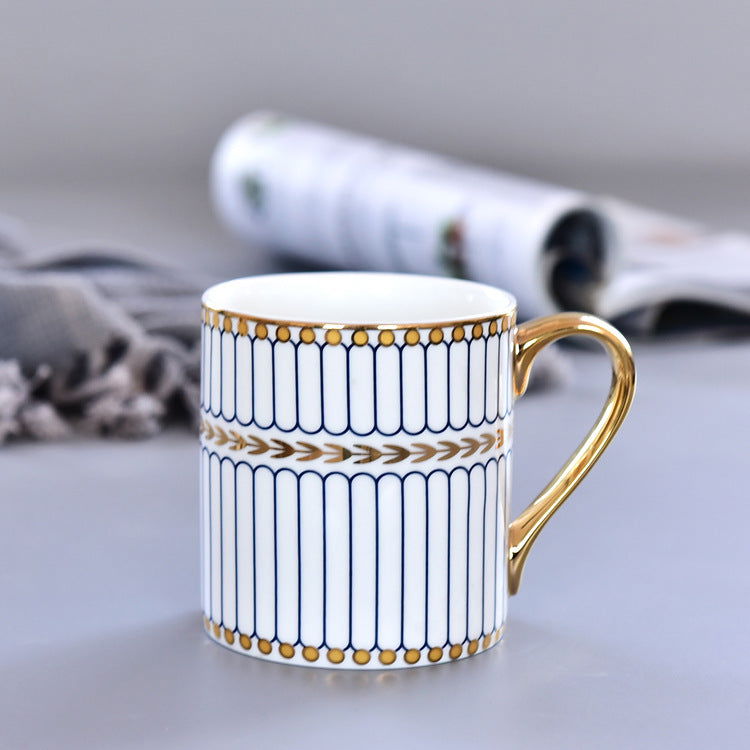 Manufacturer wholesale Nordic Simple Bone China Mug ceramic Large capacity Water Cup European Coffee Cup With Spoon - Grand Goldman