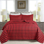 MarCielo 3 Piece Christmas Quilt Set, Rustic Lodge Deer Quilt Bedspread Throw Blanket Lightweight Bedspread Coverlet Comforter Set (Hello Winter, King) - Grand Goldman