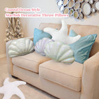 Marble Empire White Starfish Pillow Beach Themed Decorative Throw Pillows Soft Ocean Bedding Coastal Decor for Home Cute Star Shaped Stuffed Animal Plush for Small Couch Bed Bedroom Living Room - Grand Goldman