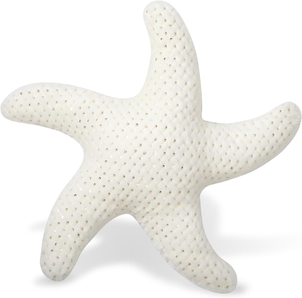 Marble Empire White Starfish Pillow Beach Themed Decorative Throw Pillows Soft Ocean Bedding Coastal Decor for Home Cute Star Shaped Stuffed Animal Plush for Small Couch Bed Bedroom Living Room - Grand Goldman