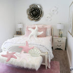 Marble Empire White Starfish Pillow Beach Themed Decorative Throw Pillows Soft Ocean Bedding Coastal Decor for Home Cute Star Shaped Stuffed Animal Plush for Small Couch Bed Bedroom Living Room - Grand Goldman