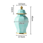 Marble General Jar Porcelain Ginger Jar Sealed Storage Tank Flower Vase Artwork Decorations Home Furnishing Decoration - Grand Goldman
