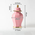 Marble General Jar Porcelain Ginger Jar Sealed Storage Tank Flower Vase Artwork Decorations Home Furnishing Decoration - Grand Goldman