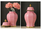 Marble General Jar Porcelain Ginger Jar Sealed Storage Tank Flower Vase Artwork Decorations Home Furnishing Decoration - Grand Goldman