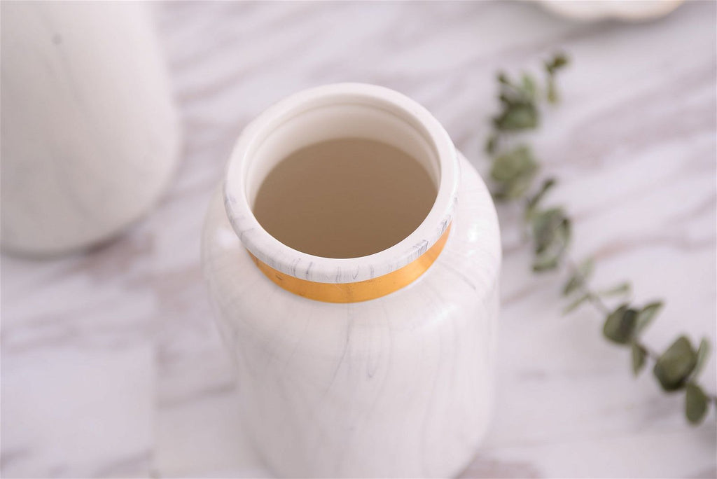 Marbling Golden Ceramic Vase Flower Home Decorative Crafts Home Ornament - Grand Goldman