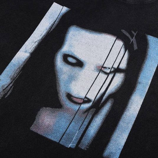 Marilyn Manson Washed & Oversized Loose Tshirt - Grand Goldman