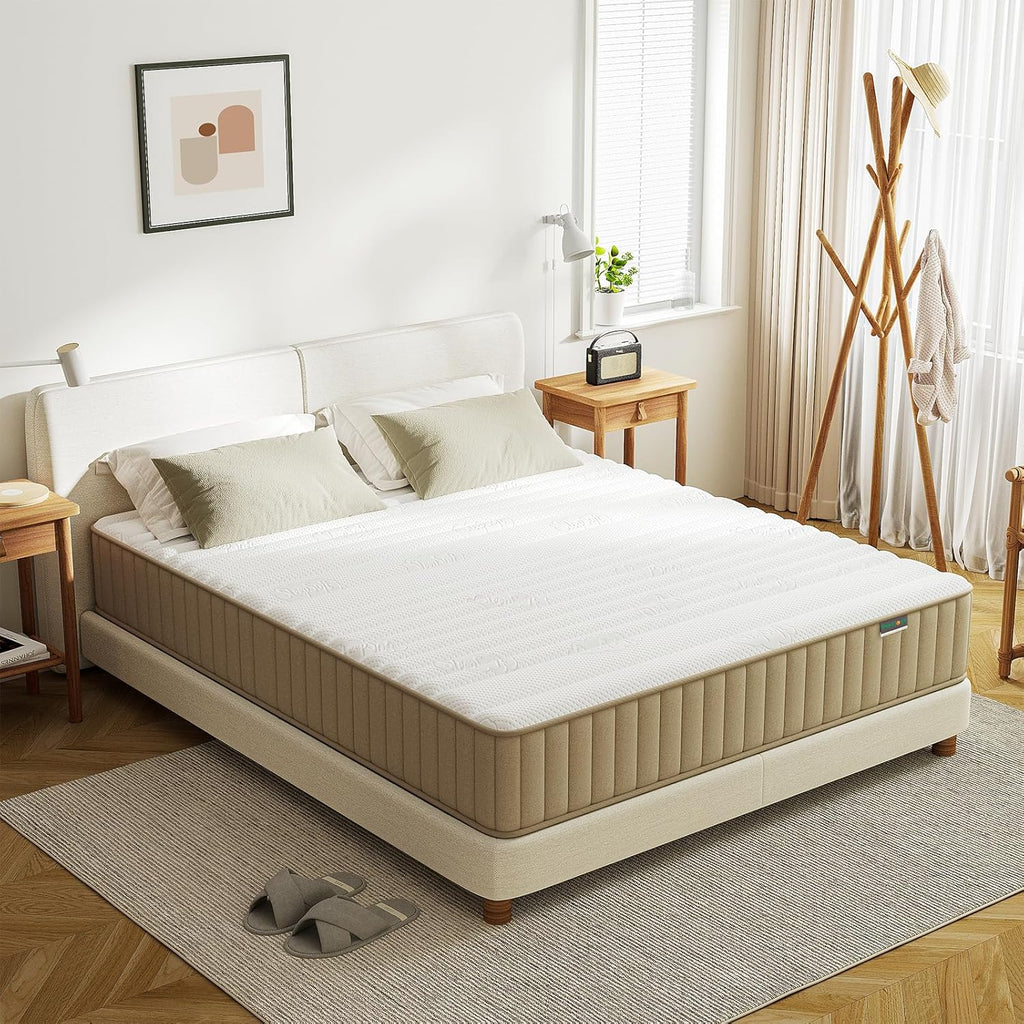 Mattress Double Mattress, 10 Inch Hybrid Memory Foam Firm Full Size Mattress with Hybrid Full Bed Mattress in a Box Pressure Relief & Supportive Full Size Mattress - Grand Goldman