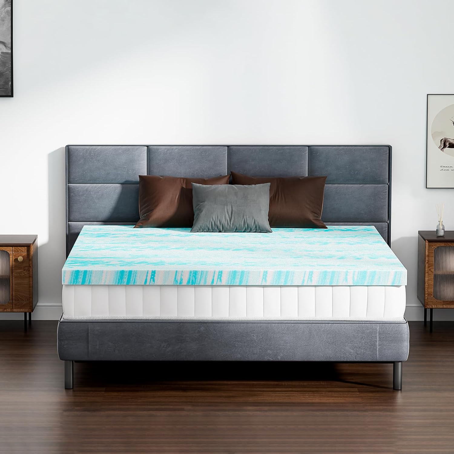 Mattress Topper - 2 Inch Gel Memory Foam Mattress Topper King for Back Pain,Cooling Mattress Topper - Grand Goldman