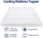 Mattress Topper Queen for Back Pain, Extra Thick Mattress Pad Cover, Plush Pillow Top, Deep Elastic Pocket, White - Grand Goldman