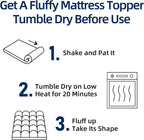 Mattress Topper Queen for Back Pain, Extra Thick Mattress Pad Cover, Plush Pillow Top, Deep Elastic Pocket, White - Grand Goldman