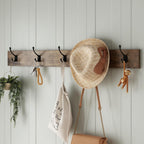 Maupvit Shoe Cabinet with 2 Flip Drawers & Coat Rack, Shoe Storage Bench with Seat Cushion for Entryway, 5 Large Sturdy Metal Hooks - with Locking Wall Parts, Rustic Brown - Grand Goldman