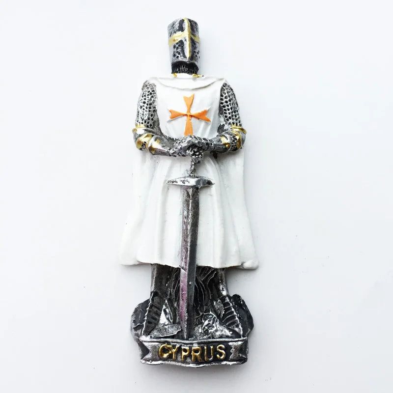 Mediterranean Cyprus Silver Sword Warrior Fridge Magnet  Creative Tourism Decorative Crafts Magnetic Refrigerator Stickers - Grand Goldman