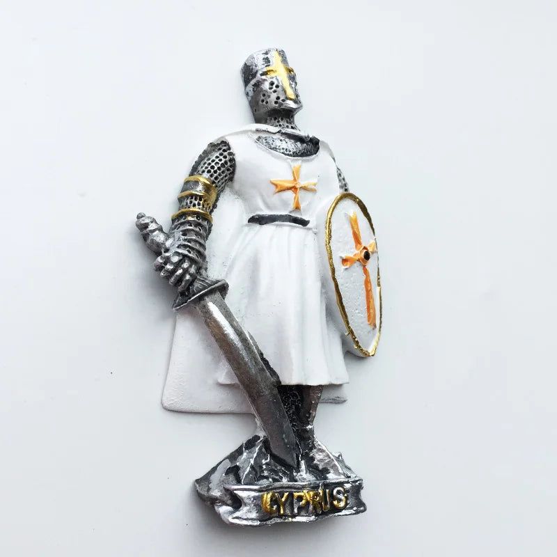 Mediterranean Cyprus Silver Sword Warrior Fridge Magnet  Creative Tourism Decorative Crafts Magnetic Refrigerator Stickers - Grand Goldman