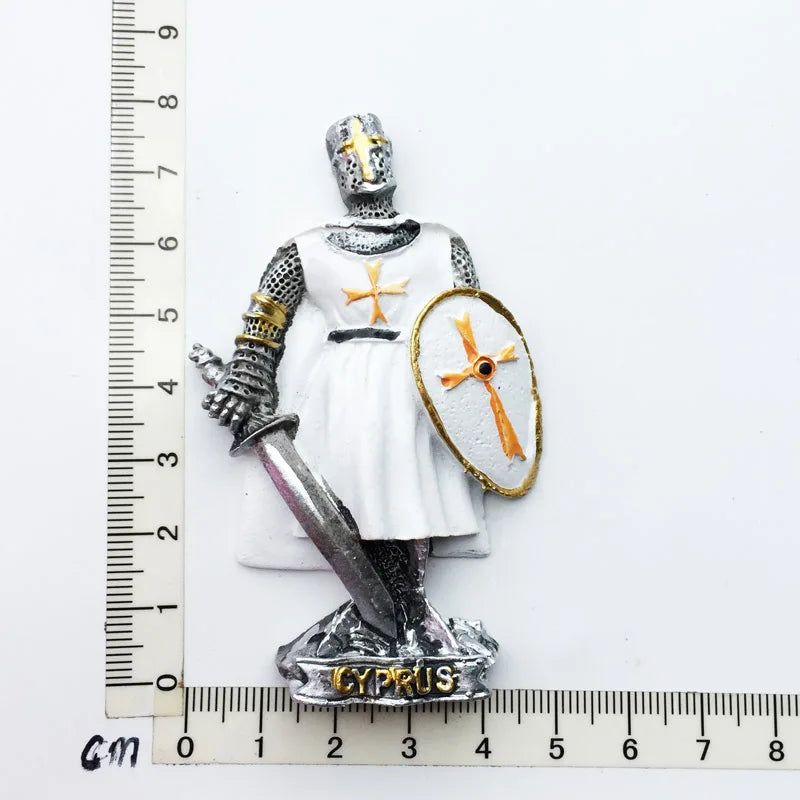 Mediterranean Cyprus Silver Sword Warrior Fridge Magnet  Creative Tourism Decorative Crafts Magnetic Refrigerator Stickers - Grand Goldman