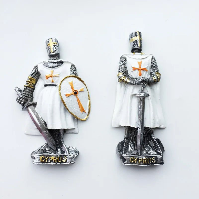 Mediterranean Cyprus Silver Sword Warrior Fridge Magnet  Creative Tourism Decorative Crafts Magnetic Refrigerator Stickers - Grand Goldman