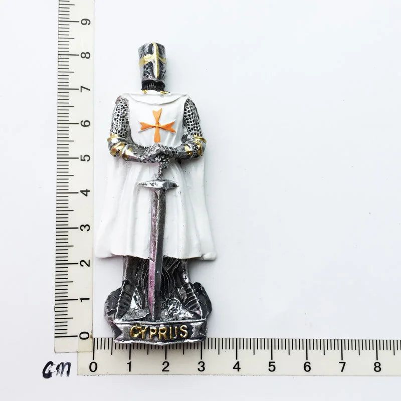 Mediterranean Cyprus Silver Sword Warrior Fridge Magnet  Creative Tourism Decorative Crafts Magnetic Refrigerator Stickers - Grand Goldman