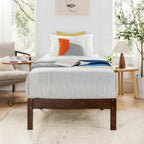 Mellow Asher 14 Inch Bamboo Wood Bed with Wooden Slats, No Box Spring Needed, Easy Assembly, Queen, Coffee Platform - Grand Goldman