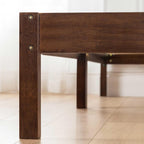 Mellow Asher 14 Inch Bamboo Wood Bed with Wooden Slats, No Box Spring Needed, Easy Assembly, Queen, Coffee Platform - Grand Goldman