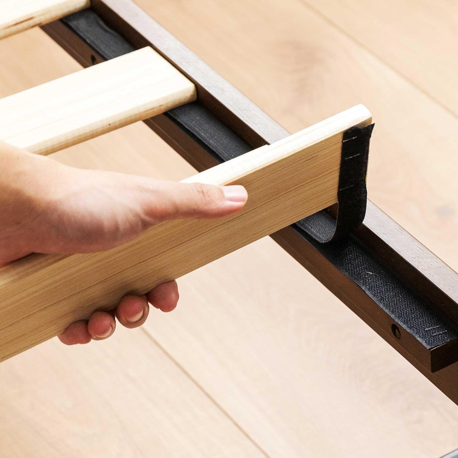 Mellow Asher 14 Inch Bamboo Wood Bed with Wooden Slats, No Box Spring Needed, Easy Assembly, Queen, Coffee Platform - Grand Goldman