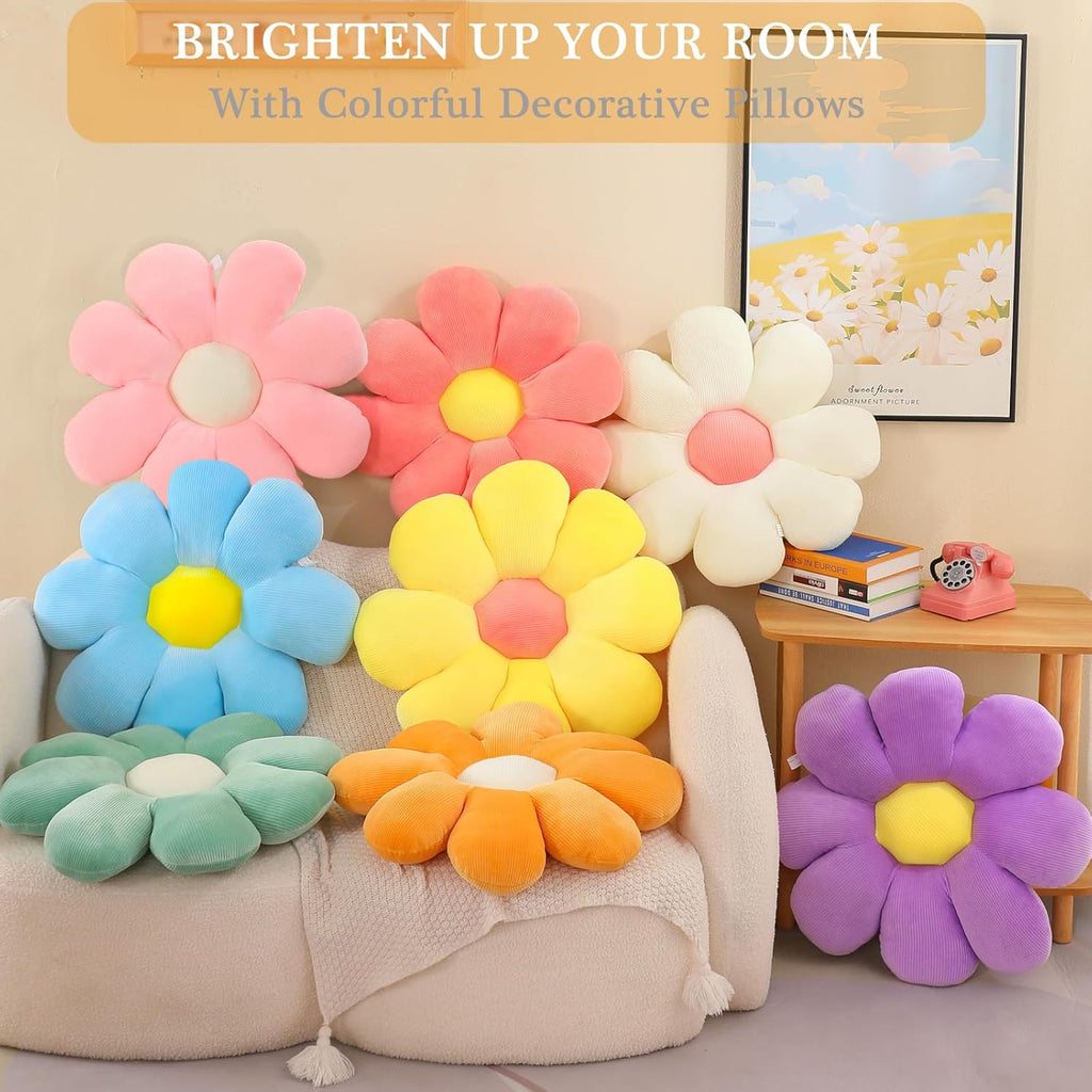 Menoeceus Flower Pillow, Pink Flower Shaped Throw Pillow, Cute Decorative Pillow for Room, Floor Pillow, Aesthetic Pillows for Bed Couch Chair, 15.7" - Grand Goldman