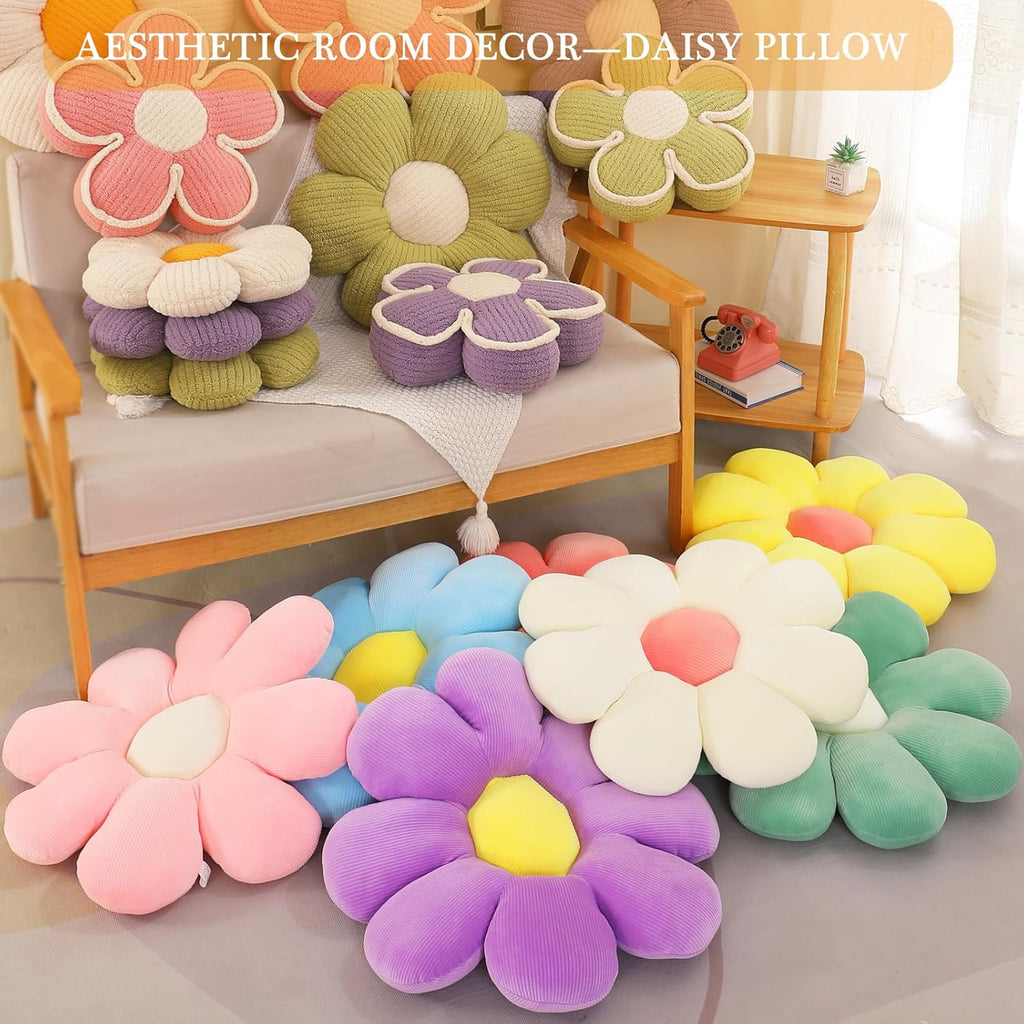 Menoeceus Flower Pillow, Pink Flower Shaped Throw Pillow, Cute Decorative Pillow for Room, Floor Pillow, Aesthetic Pillows for Bed Couch Chair, 15.7" - Grand Goldman