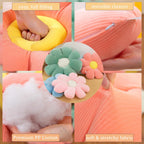 Menoeceus Flower Pillow, Pink Flower Shaped Throw Pillow, Cute Decorative Pillow for Room, Floor Pillow, Aesthetic Pillows for Bed Couch Chair, 15.7" - Grand Goldman