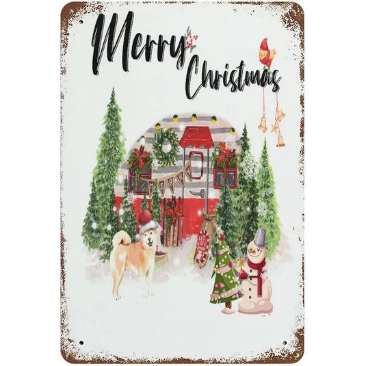 Merry Christmas Santa Claus reindeer Metal Tin Signs Posters Plate Wall Decor for Home Bar Garage Cafe Club Retro Posters Plaque - Grand Goldman