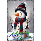 Merry Christmas Santa Claus reindeer Metal Tin Signs Posters Plate Wall Decor for Home Bar Garage Cafe Club Retro Posters Plaque - Grand Goldman