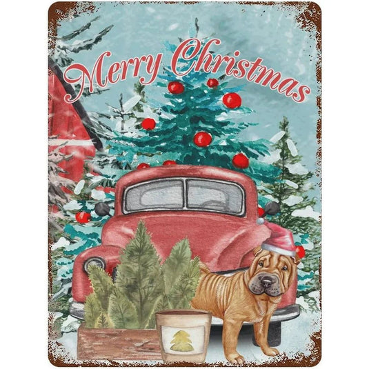Merry Christmas Santa Claus reindeer Metal Tin Signs Posters Plate Wall Decor for Home Bar Garage Cafe Club Retro Posters Plaque - Grand Goldman