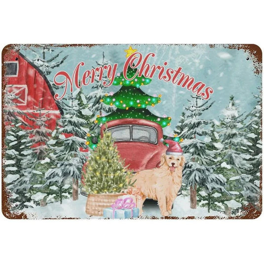 Merry Christmas Santa Claus reindeer Metal Tin Signs Posters Plate Wall Decor for Home Bar Garage Cafe Club Retro Posters Plaque - Grand Goldman